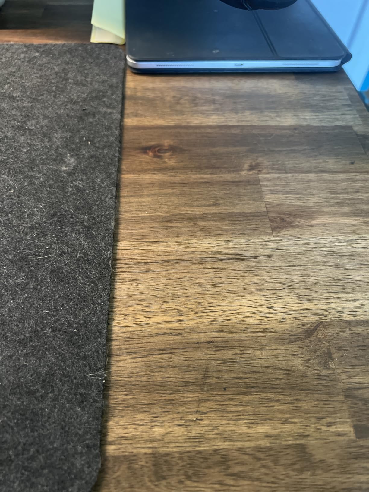 Howizz 60 x 25 in. Solid Wood Table Top, Teak Stained Acacia Desktop for Standing Desk/Office Tabletop/Countertop, 0.7in. Thick customer photo 1