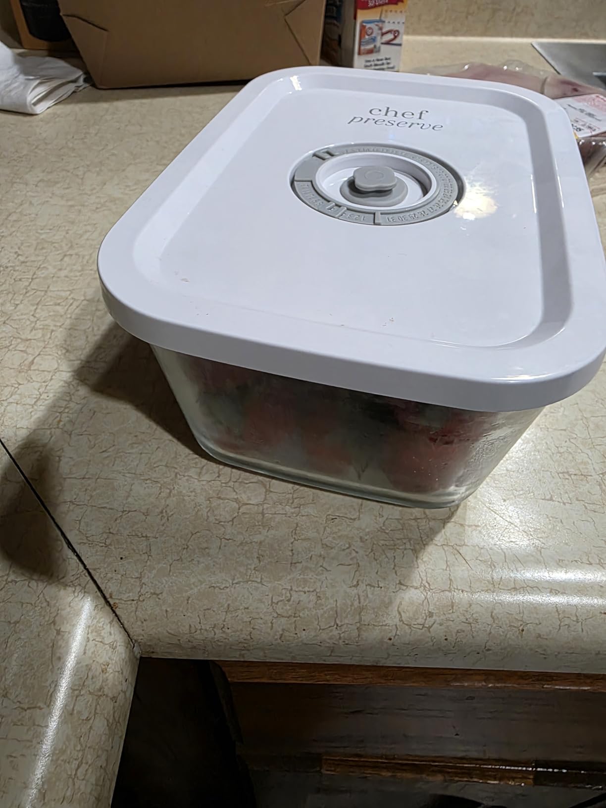Chef Preserve Glass Vacuum Seal Containers for Food Storage, Made For Compact Vacuum Sealer, 3pcs set [1x Small, 1x Medium, 1x Large] Works With Handheld Vacuum Sealer Machine customer photo 1