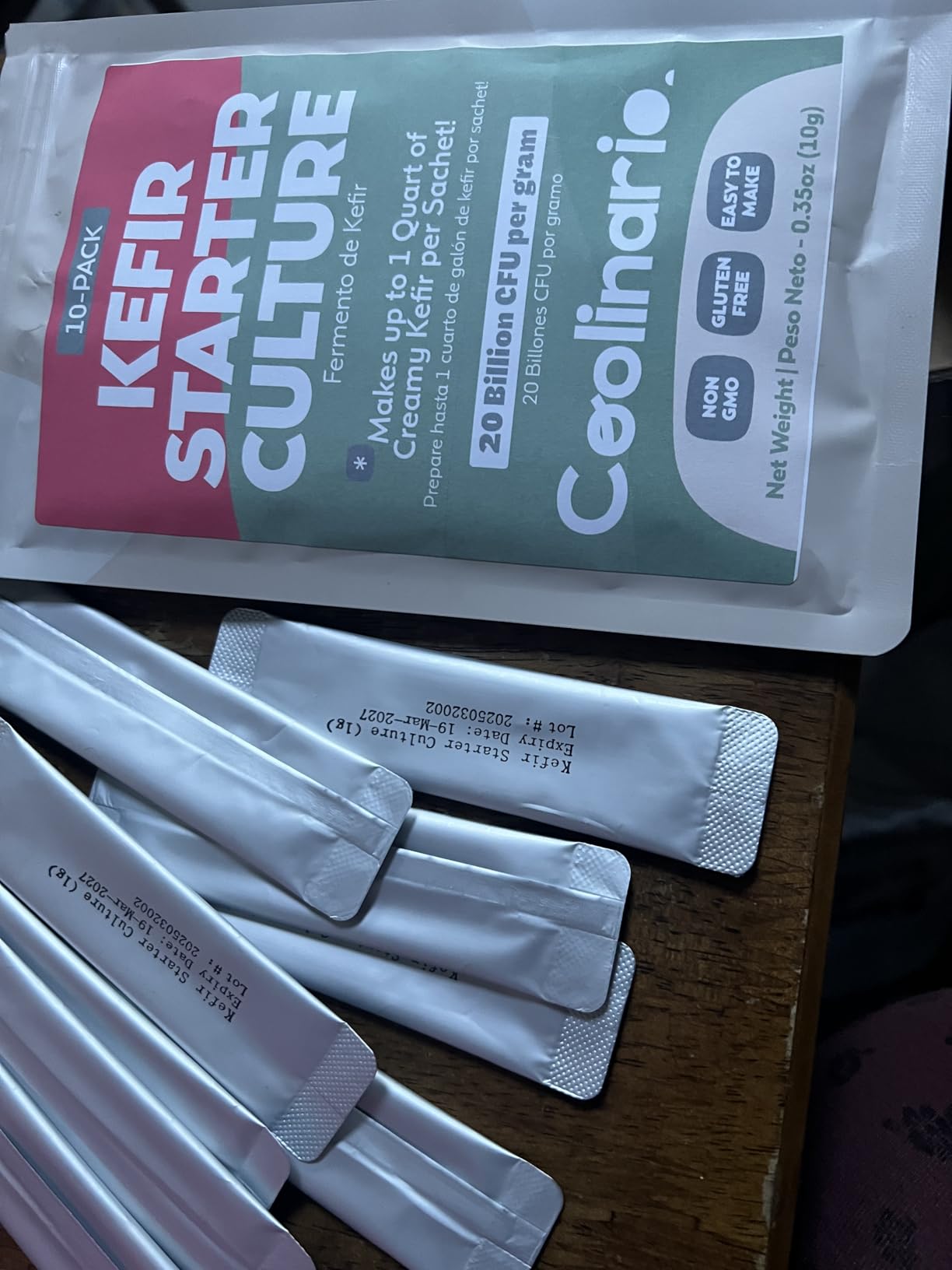 Coolinario Kefir Starter (10-Pack, 1.5g Sachets) Live Probiotic Cultures customer photo 1