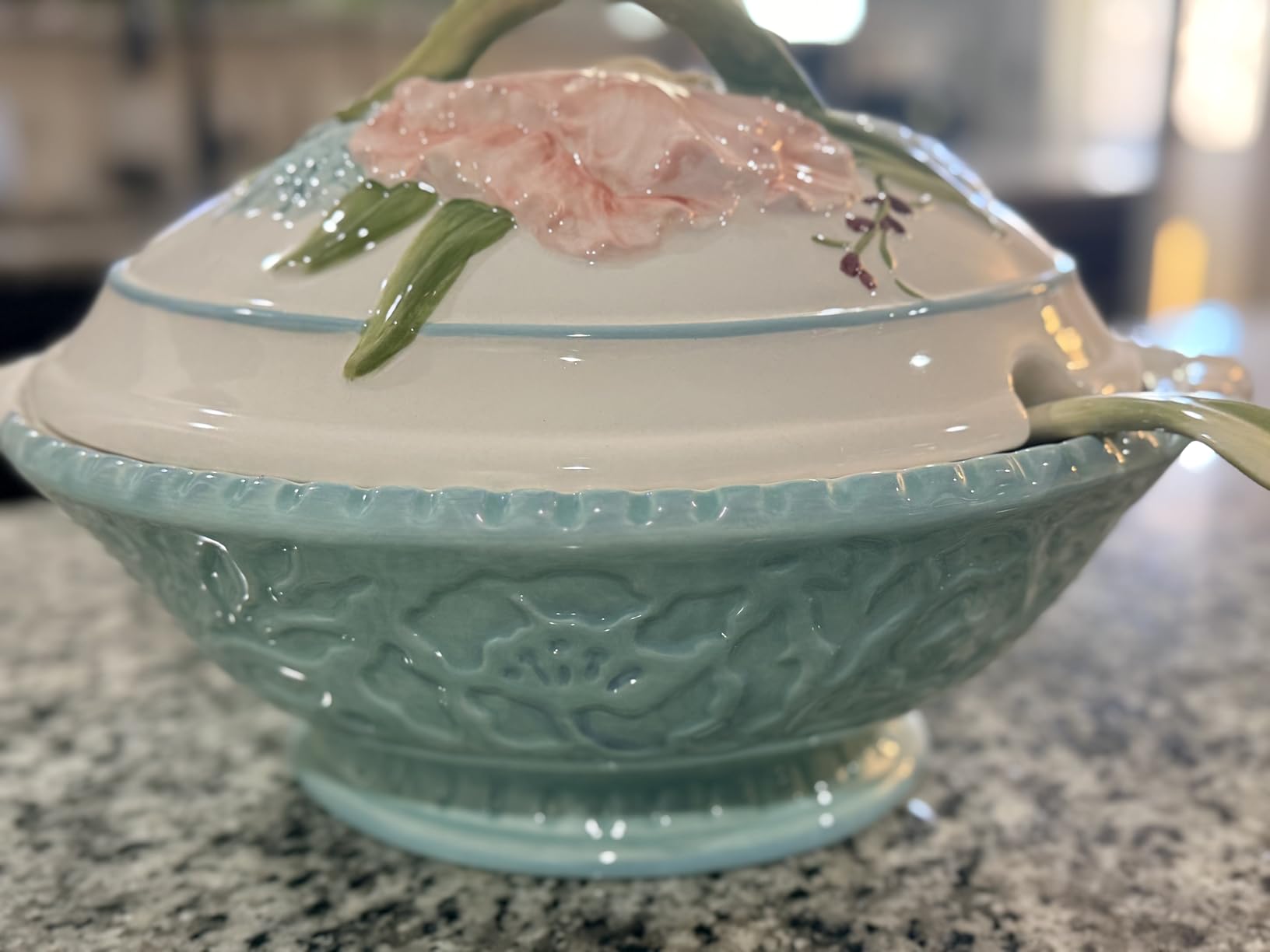 Fitz and Floyd Meadow Tureen Covered Serving Bowl with Ladle, 3.5 Quart customer photo 2