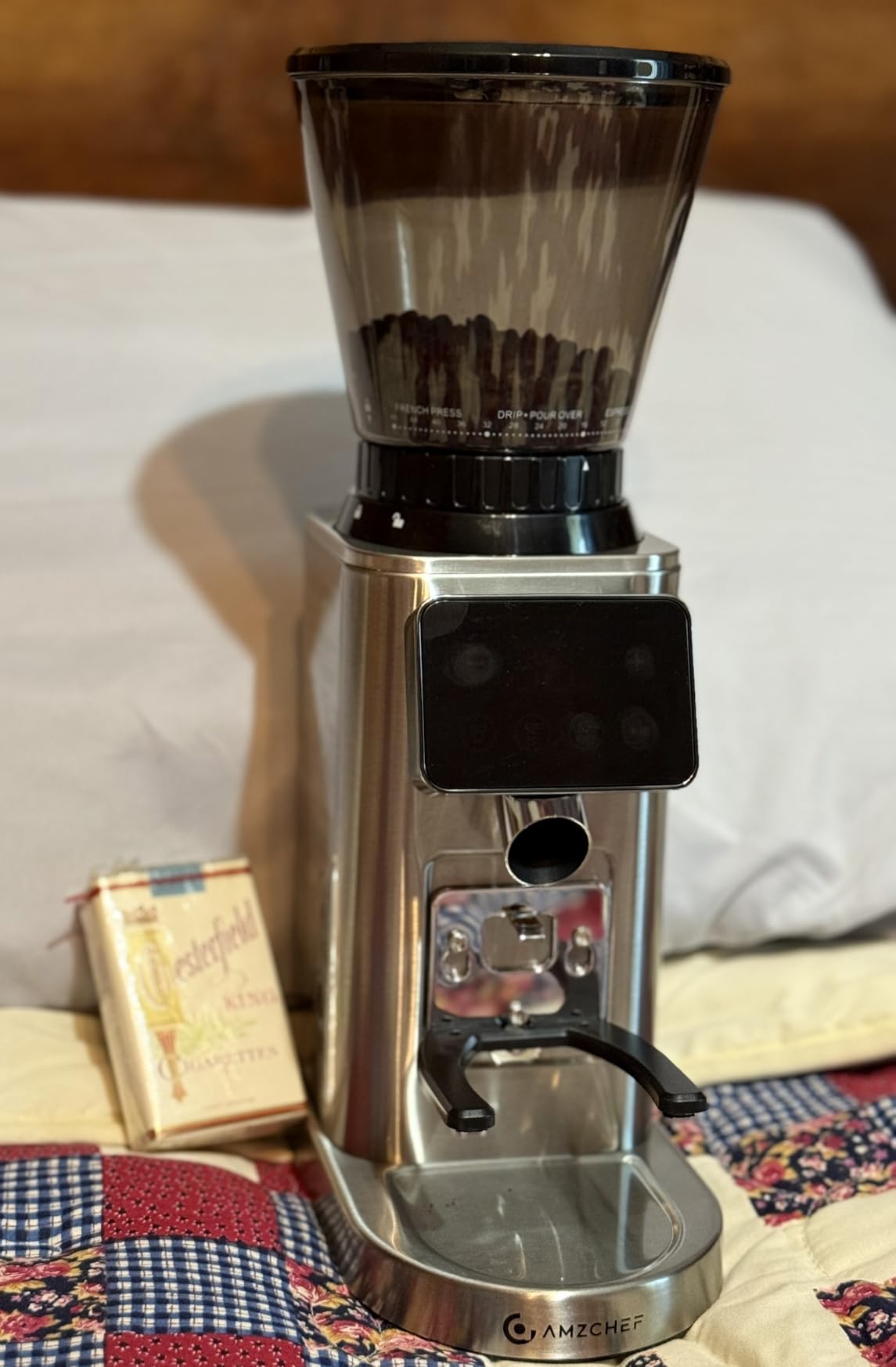 AMZCHEF Burr Coffee Grinder, 45 Settings, Anti-Static Burr Mill customer photo 2