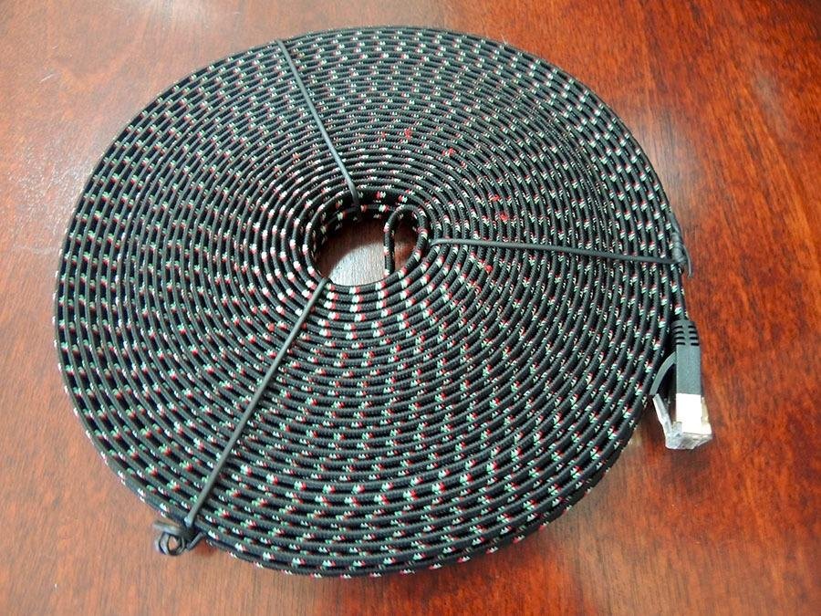 SNANSHI Ethernet Cable 25 ft, Flat Nylon Braided Heavy Duty Cat7 Internet Network Cord - 10Gbps High Speed Shielded Pure Copper LAN Cable for Gaming, PS5, Xbox, PC, Router, Smart TV customer photo 2