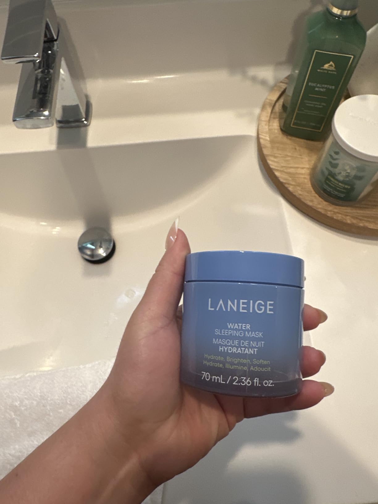 Water Sleeping Mask: Hydrating Korean Overnight Face Mask with Hyaluronic Acid Blend & Niacinamide, for Deep Hydration, Glowing Skin & Barrier Support | Korean Skin Care customer photo 1