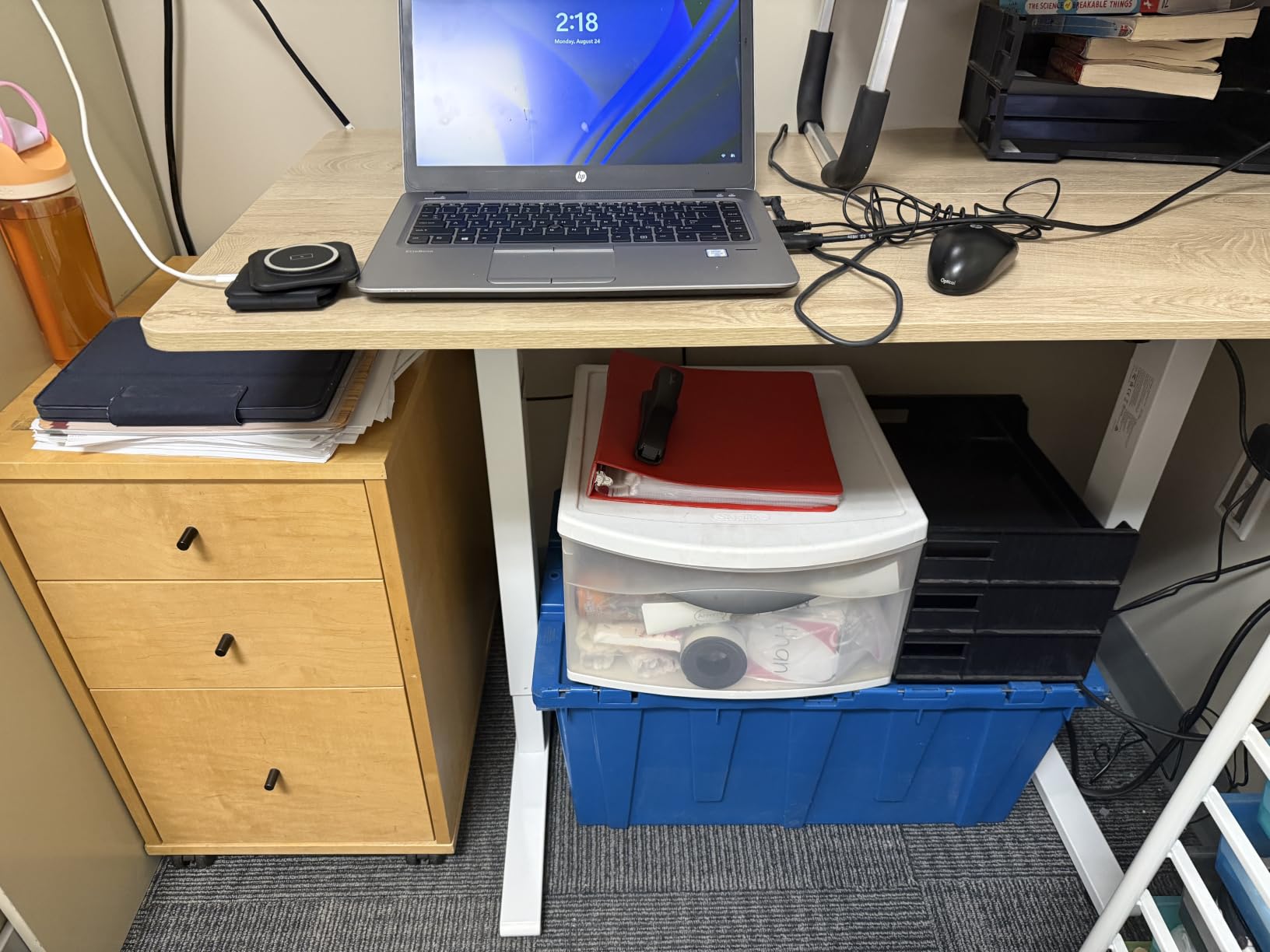 FEZIBO Standing Desk 48 × 24 Inch Electric Height Adjustable, Maple customer photo 1