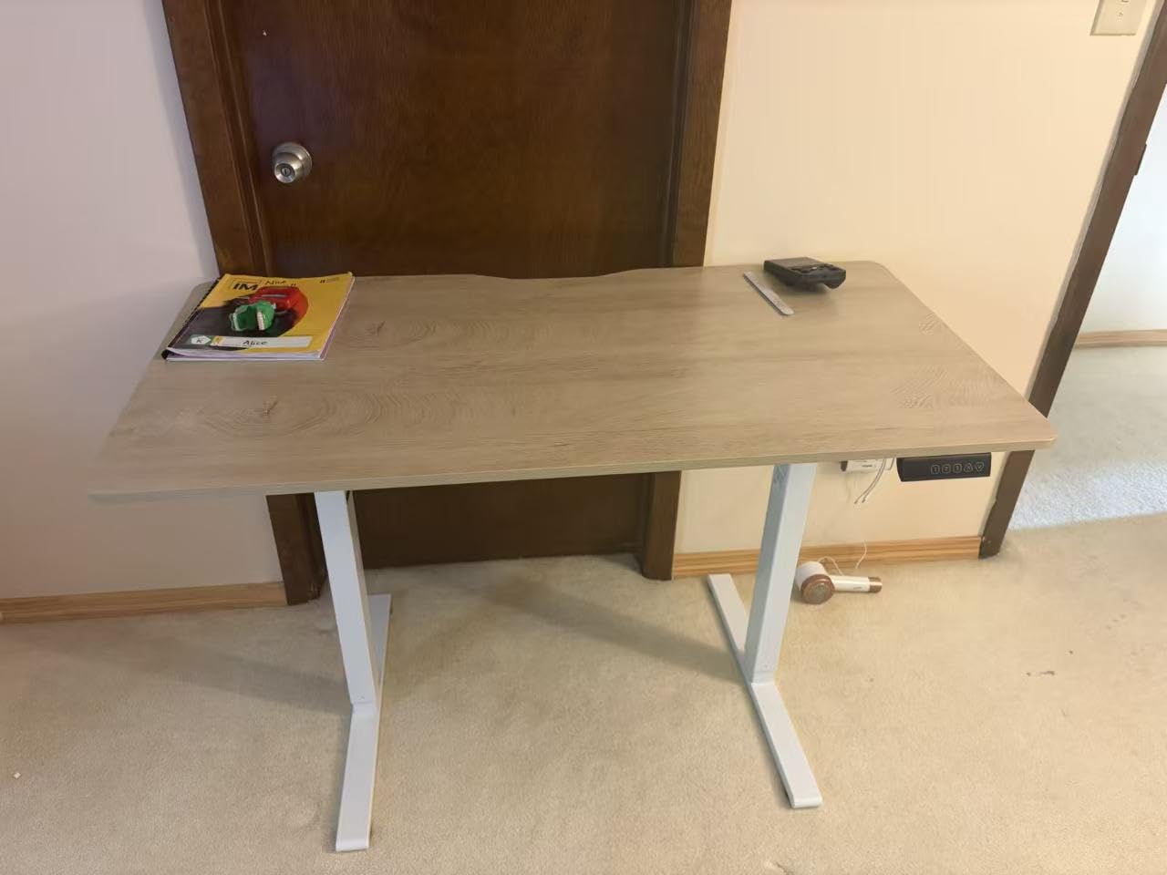 FEZIBO Standing Desk 48 × 24 Inch Electric Height Adjustable, Maple customer photo 2