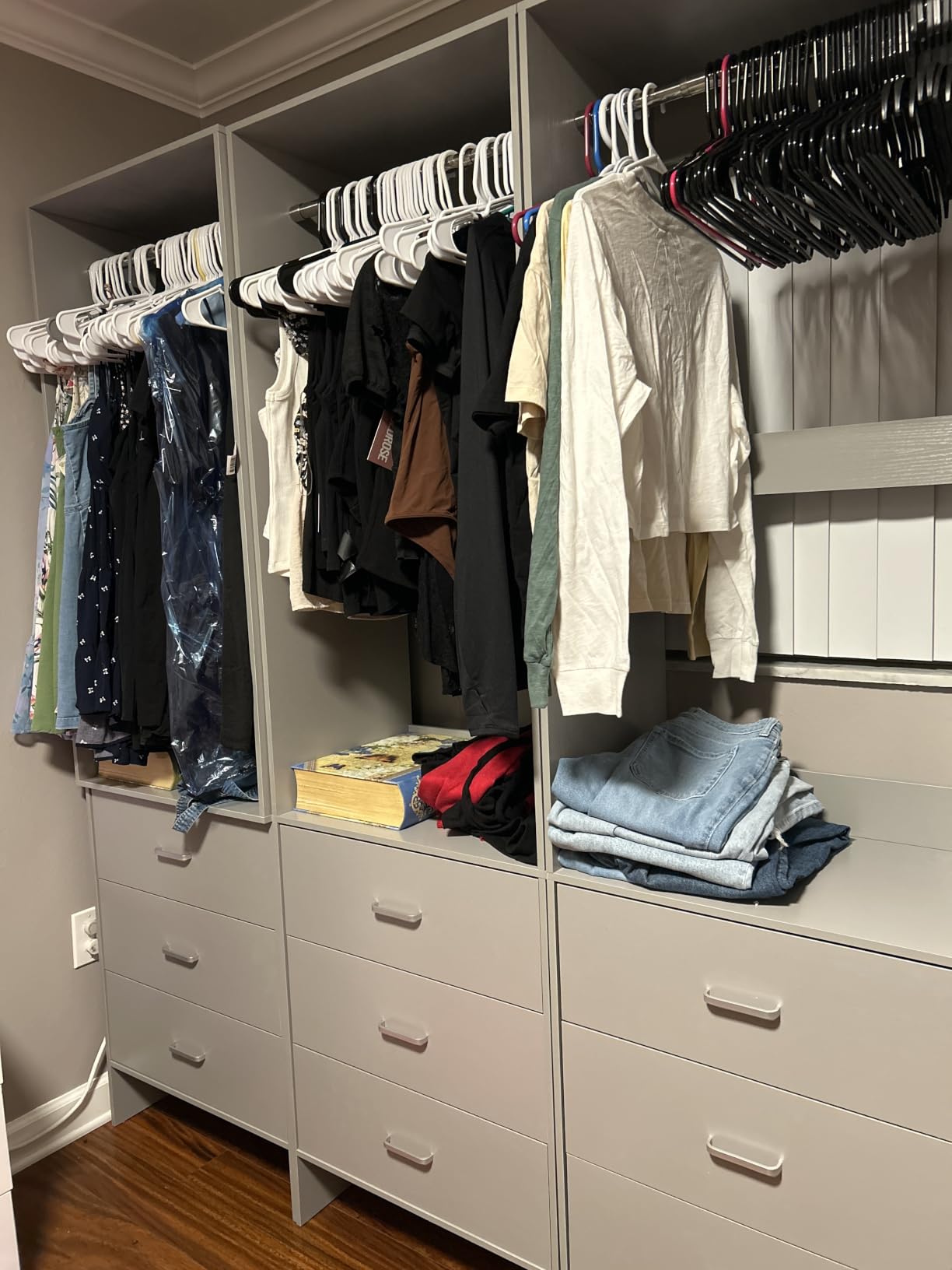 Aheaplus Closet System Closet Organizer, 7.2FT Closets, Set of 4，White customer photo 1