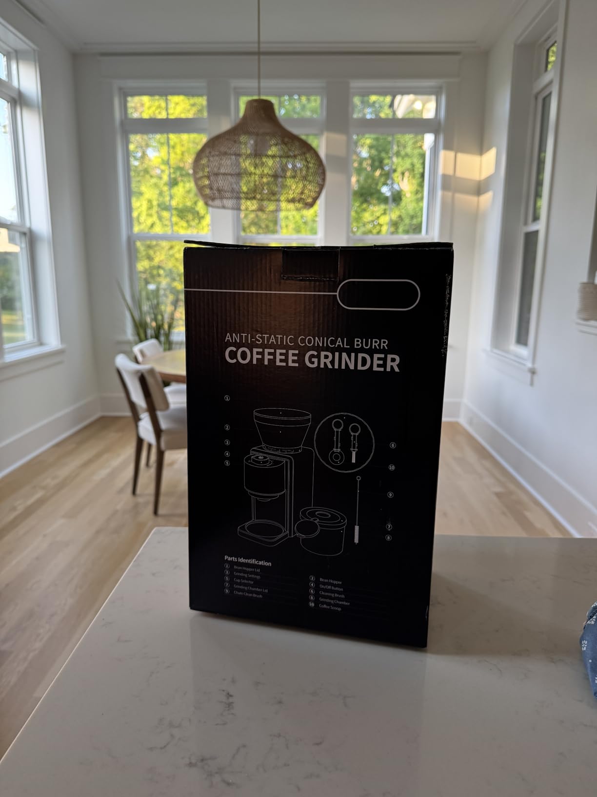KIDISLE Conical Burr Coffee Grinder, Electric Coffee Bean Grinder for Precise Grinding, 35 Settings, 2–12 Cup Selector, Anti-Static Design for Home Use, Black customer photo 2
