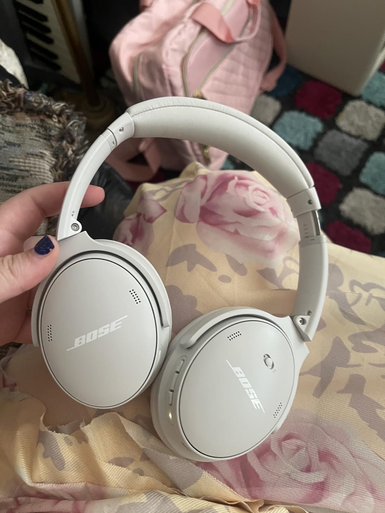 Bose QuietComfort Headphones - Wireless Bluetooth Headphones, Active Over Ear Noise Cancelling and Mic, USB-C Charging, Deep Bass, Up to 24 Hours of Playtime, Moonlight Grey - Limited Edition Color customer photo 1