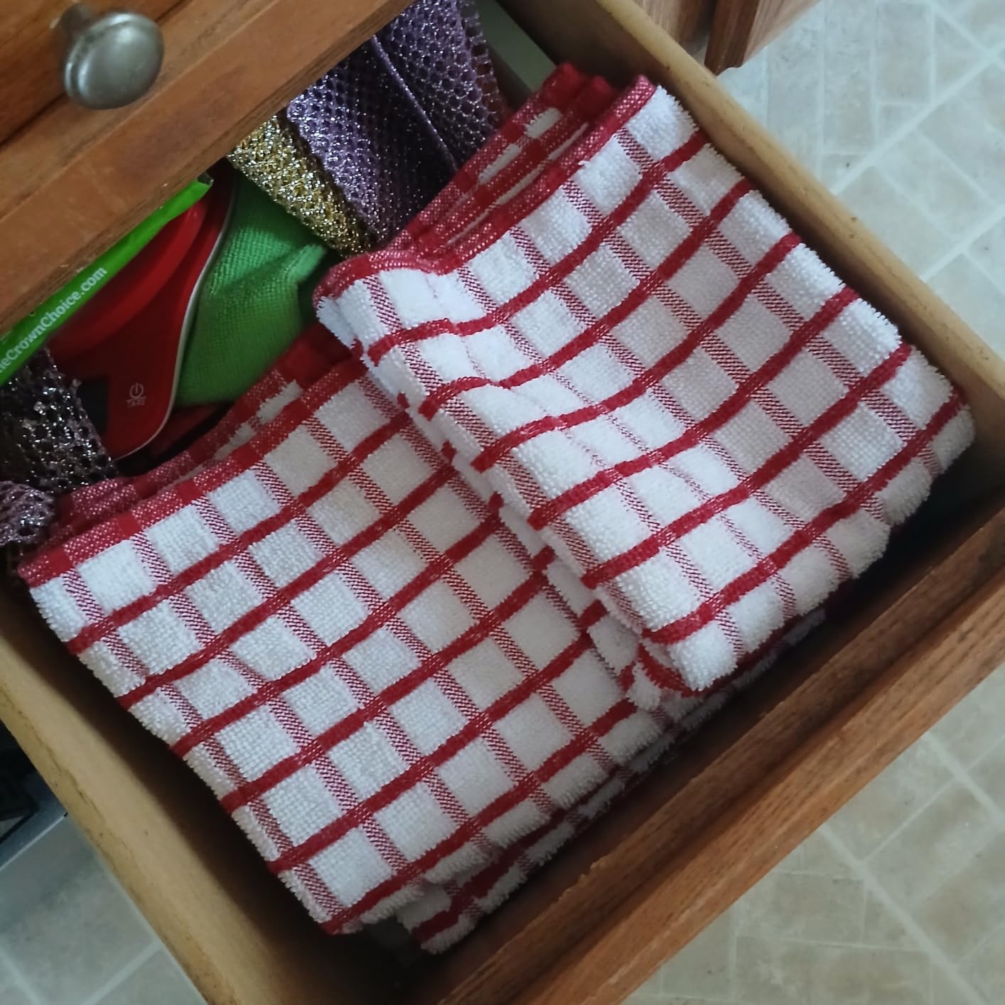 Premium Dish Towels for Kitchen, 8 Pack, 16x26 - 100% Cotton Kitchen Towels with Hanging Loop, Ultra Absorbent and Thick 410 GSM, Multicolor customer photo 2