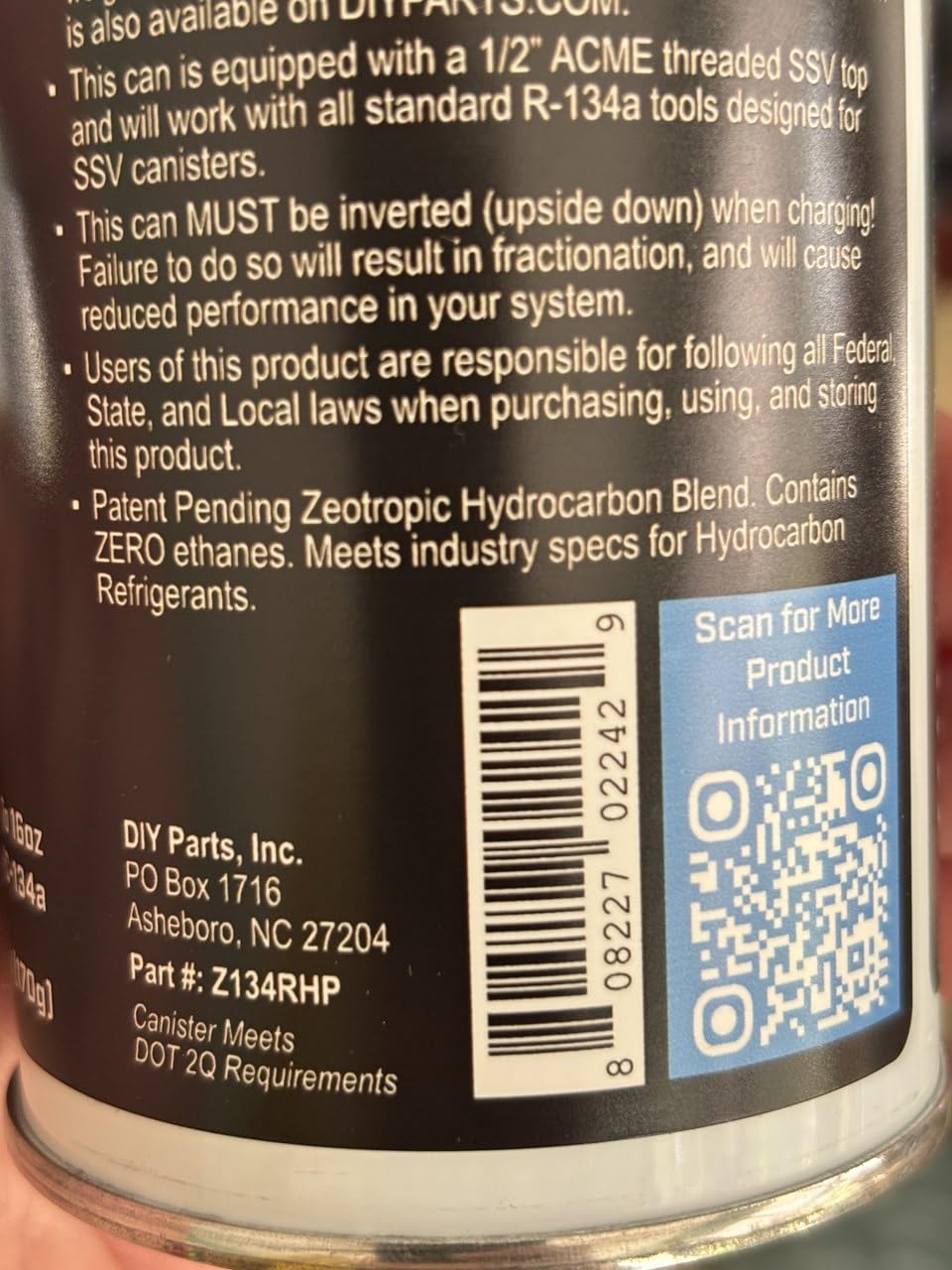 ZeroR AC Recharge Kit R134a Replacement – Eco-Friendly Refrigerant Gas with 24-Inch Charging Hose Tool for SSV Cans, 3-Cans customer photo 2