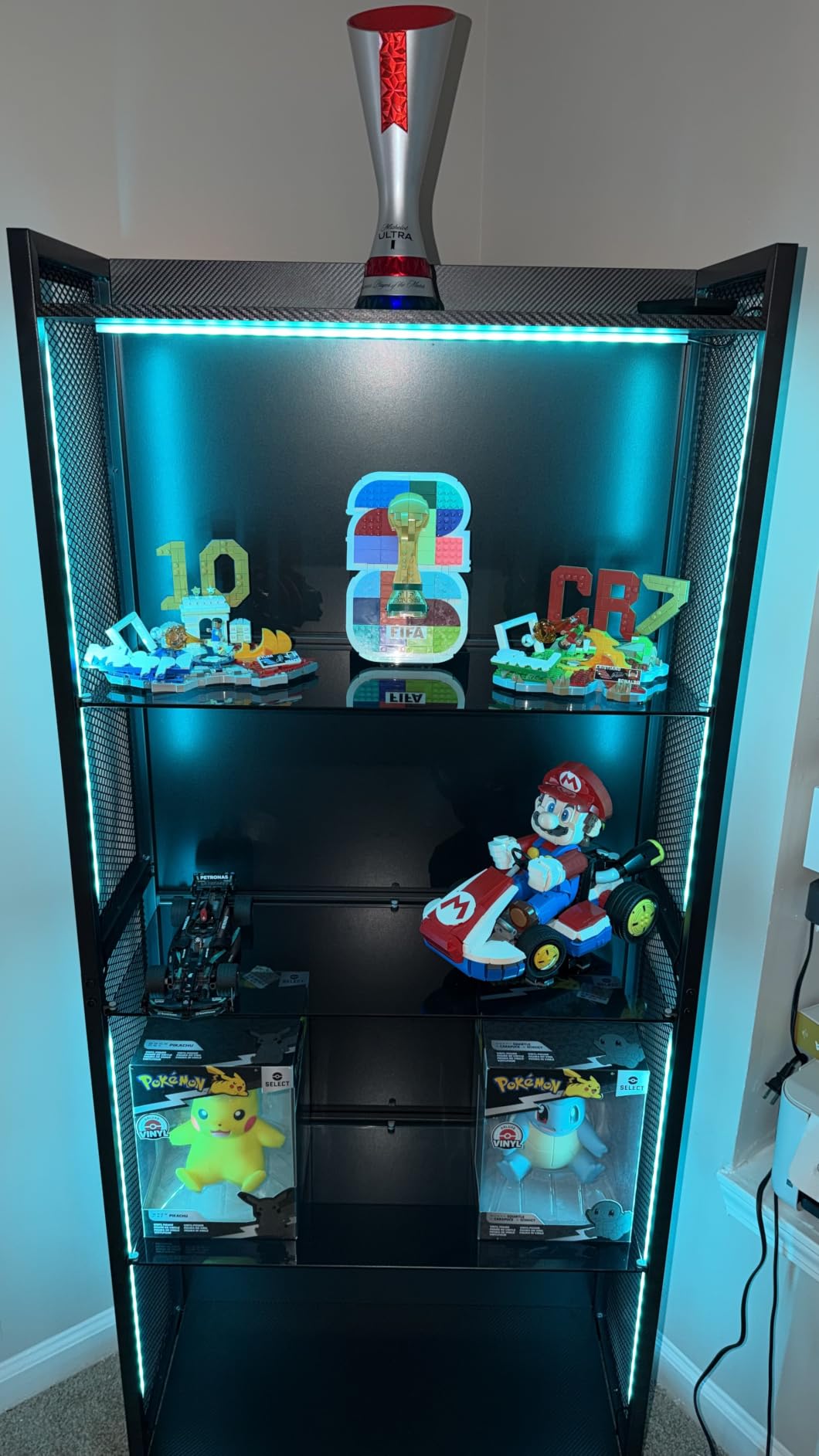 AODK Display Case with Glass Shelves & RGB Lights, 4-Tier Display Cabinet customer photo 2