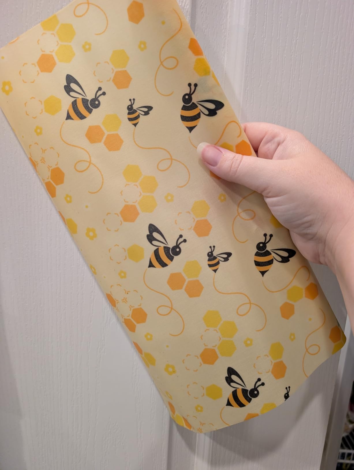 Beeswax Wraps for Food Roll(13x39inch), Organic Beeswax Wrap Beeswax Food Wraps Reusable Food Wrap Sustainable Beeswax Paper Beeswax Sandwich Wrap Beeswax Storage Cloth (Bees) customer photo 2