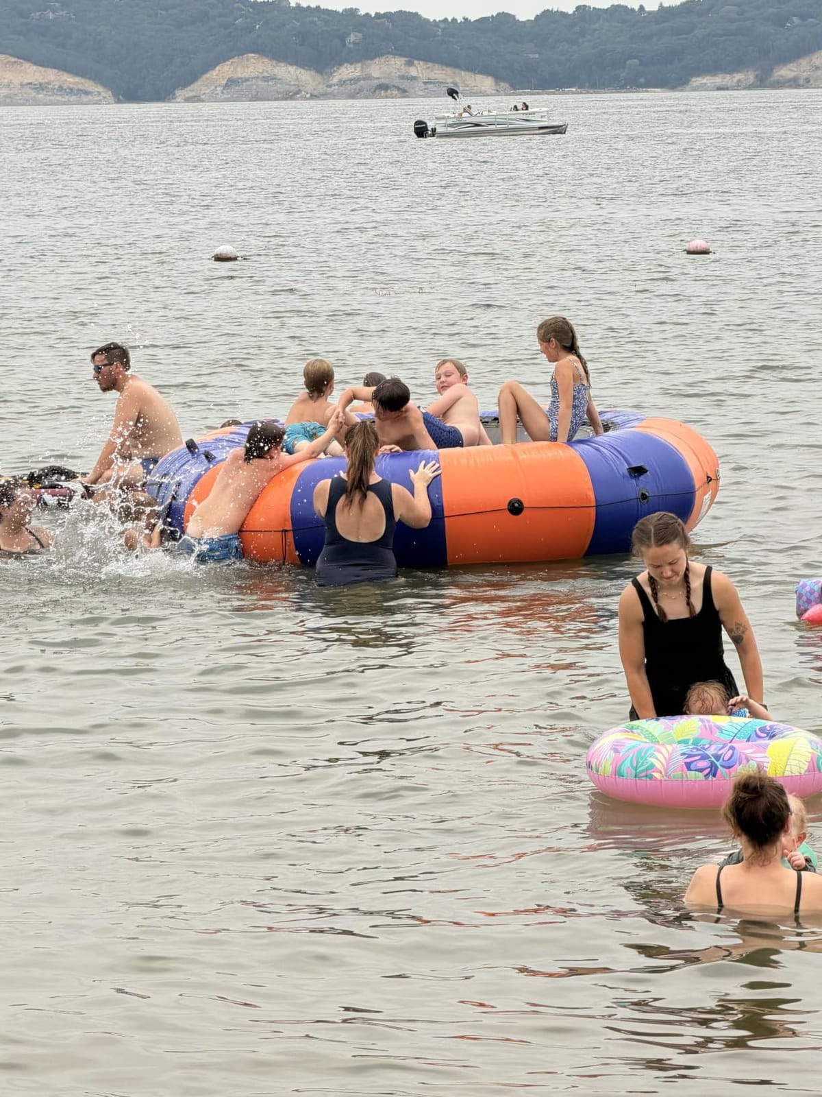 Inflatable Water Trampoline, 10FT Floating Platform for Lakes, Ponds, and Pools with Rope Ladder & Electric Pump for Quick Setup, Great for Kids & Adults customer photo 2