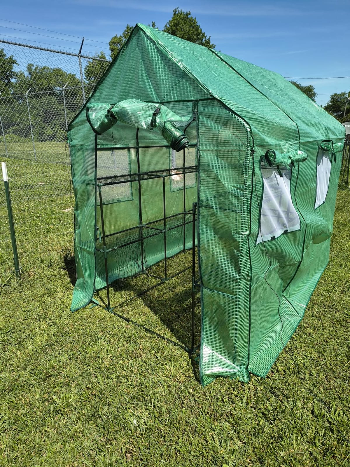 SUNGIFT Walk-in Greenhouse Kit, Upgraded PVC Clear, 57x61x80 Inch customer photo 2