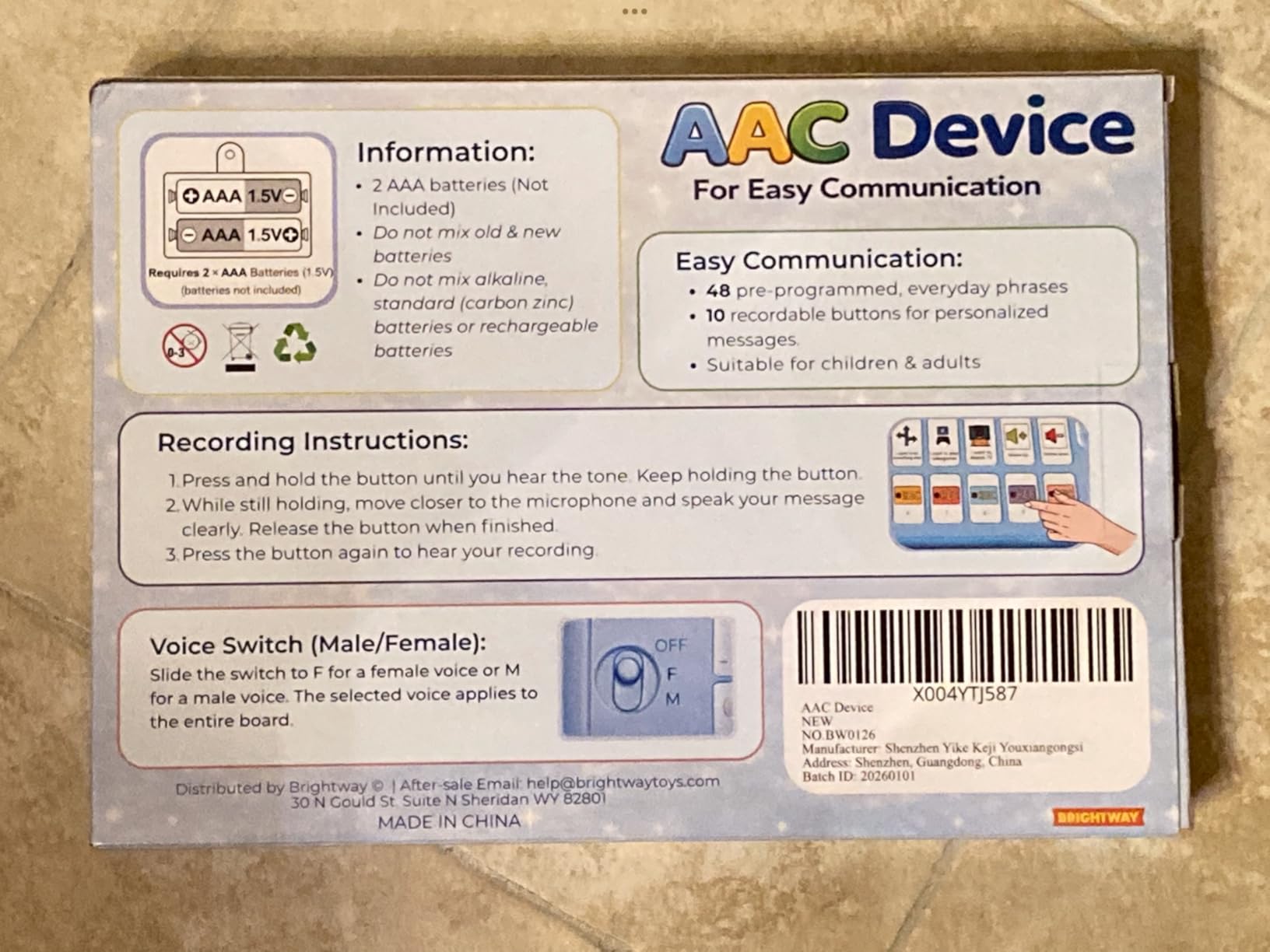 Brightway AAC Device for Autism, Non Verbal Communication Board for Kids & Adults | Tools for Delayed Speech Therapy & Stroke Recovery - 60 Total Buttons, 10 Recording Buttons, & Adjustable Volume customer photo 2