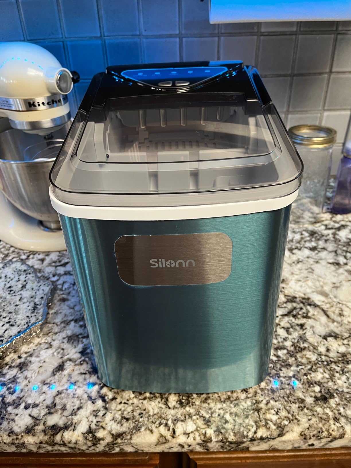 Silonn Nugget Ice Maker Countertop with App & Voice Control, 44lbs/24H Pebble Ice Machine, 3L Water Tank, Self Cleaning Sonic Ice Maker, Soft Chewable Ice for Home, Kitchen, Party customer photo 2