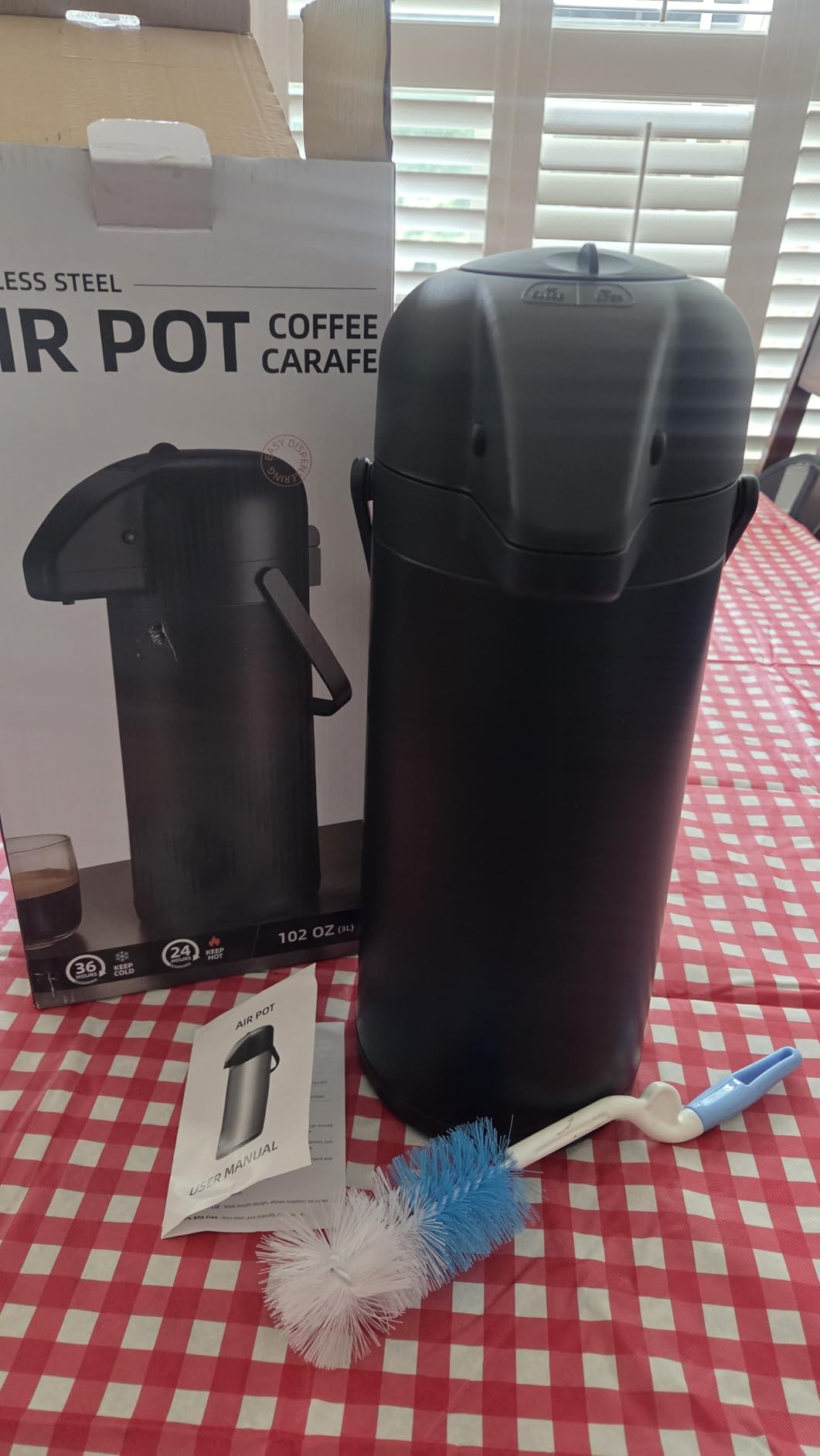 Thermal Coffee Carafe for Keeping Hot – 68OZ Insulated Camping Coffee Pot customer photo 2