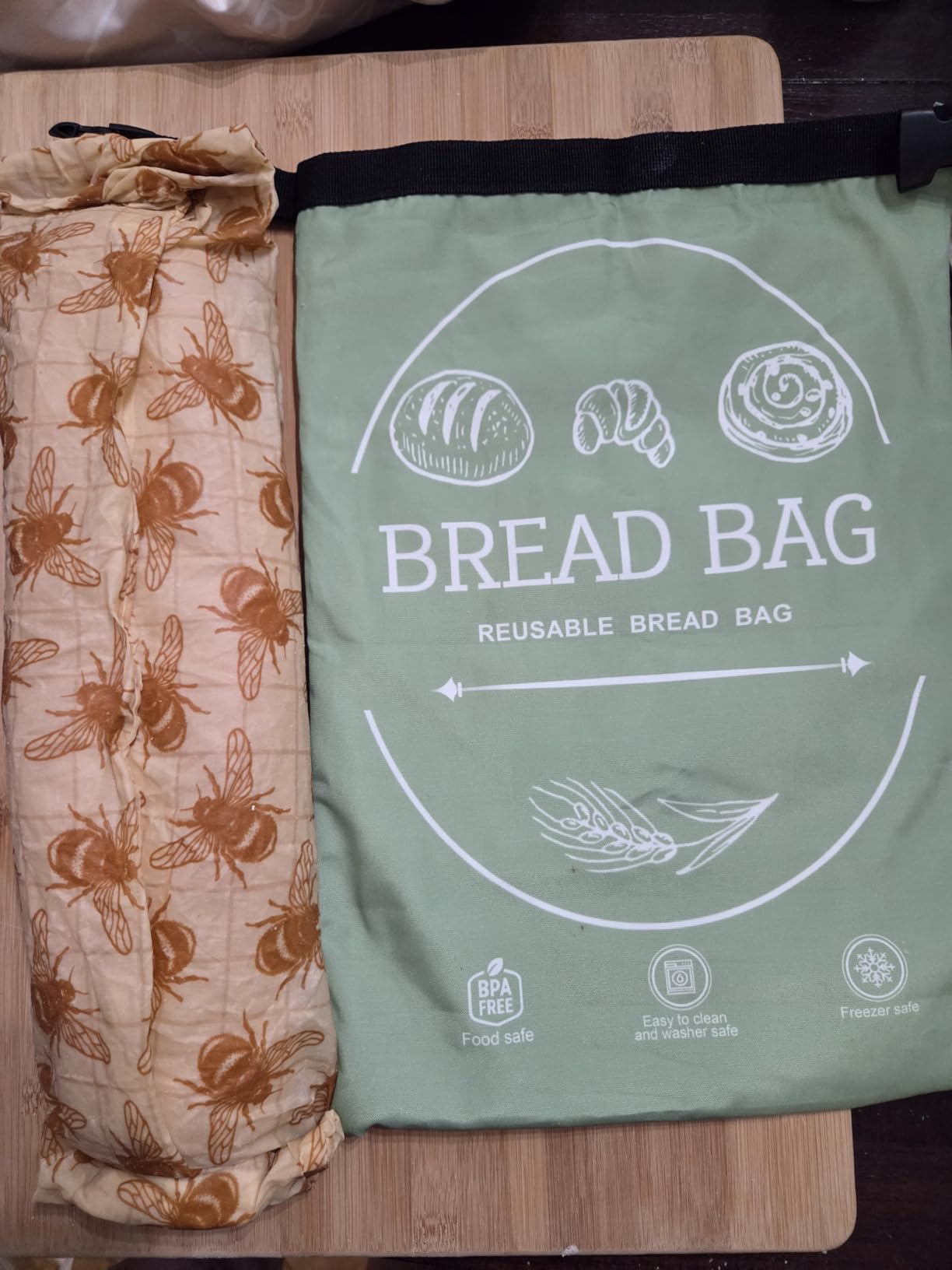 Reusable Beeswax Wraps for Food - 5 Sheets, 3 Large 2 Medium customer photo 1