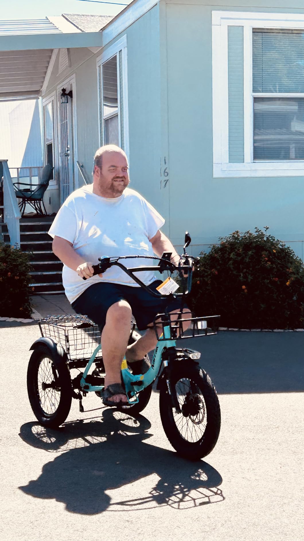 NARRAK Electric Tricycle for Adults,Fat Tire Folding Electric Trike,3 Wheels Electric Bicycle Bikes, Peak 1100W Step-Thru Etrike with Removable Battery and Large Basket customer photo 2
